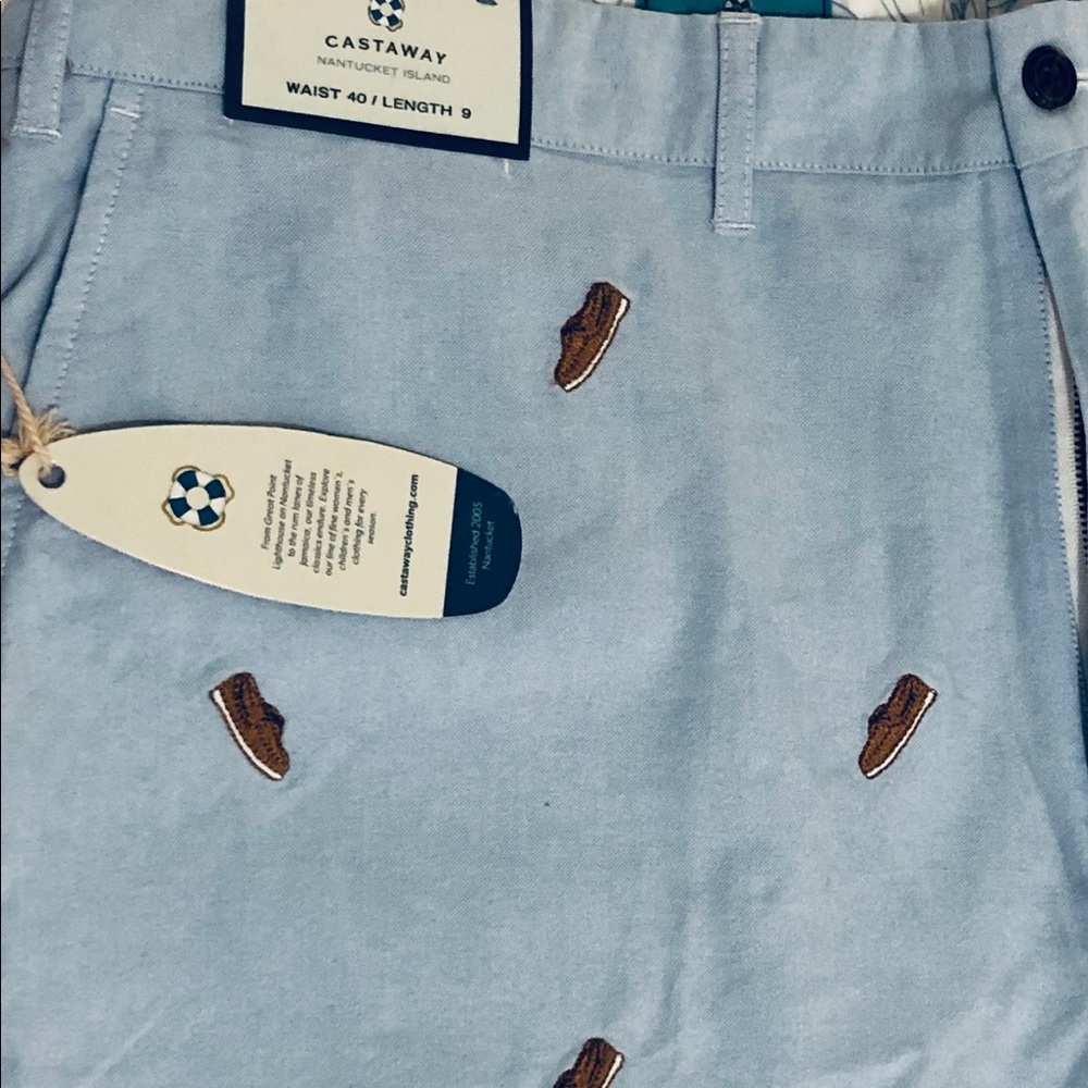 Oxford cloth Bermuda shorts with Sperry motif 40W